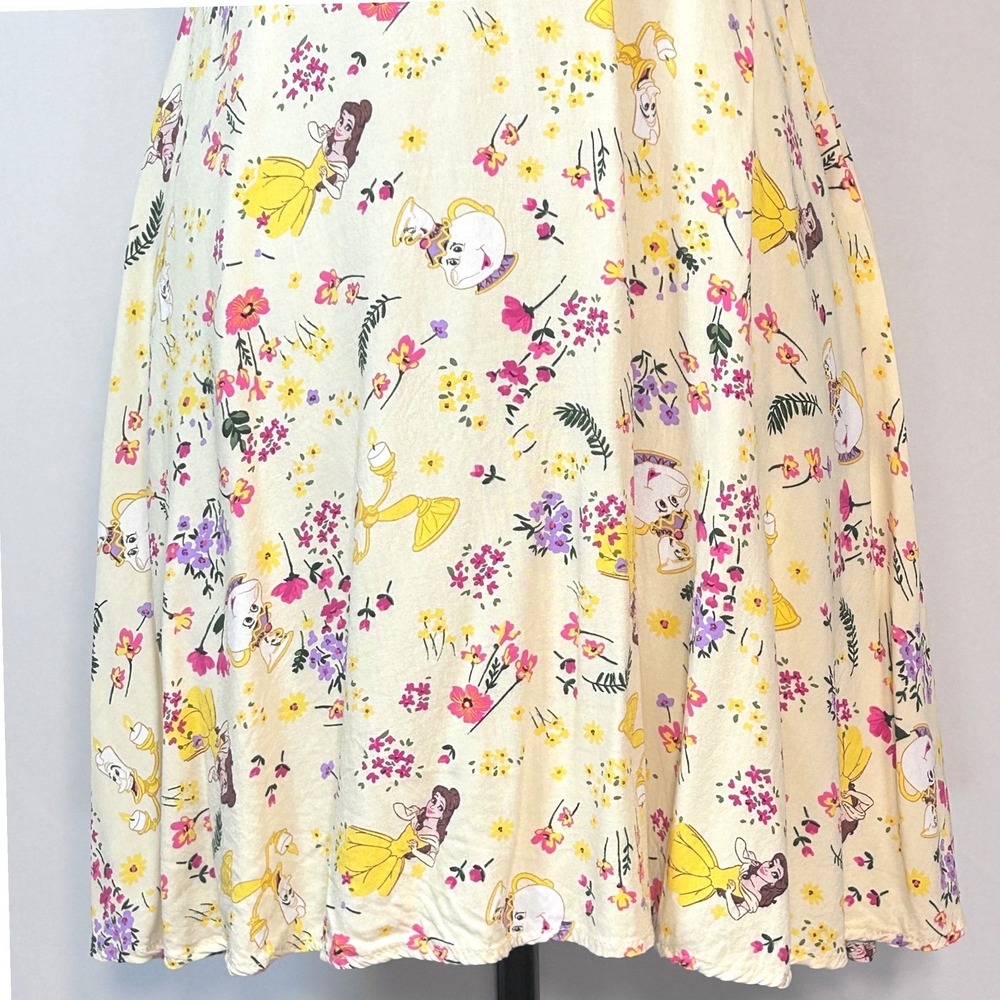 Disney Princess Milkmaid Derby Dress Beauty and the Beast Fit Flare Puff Sleeve - Picture 8 of 10